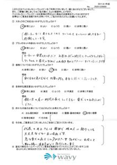 お客様アンケート（実物）